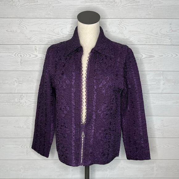 Magic It Fits Rhinestone Zipper Jacket size M/L - Picture 4 of 8